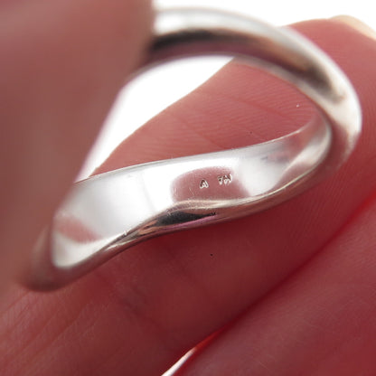 Mejuri 925 Sterling Silver Wavy Band Ring Size 6