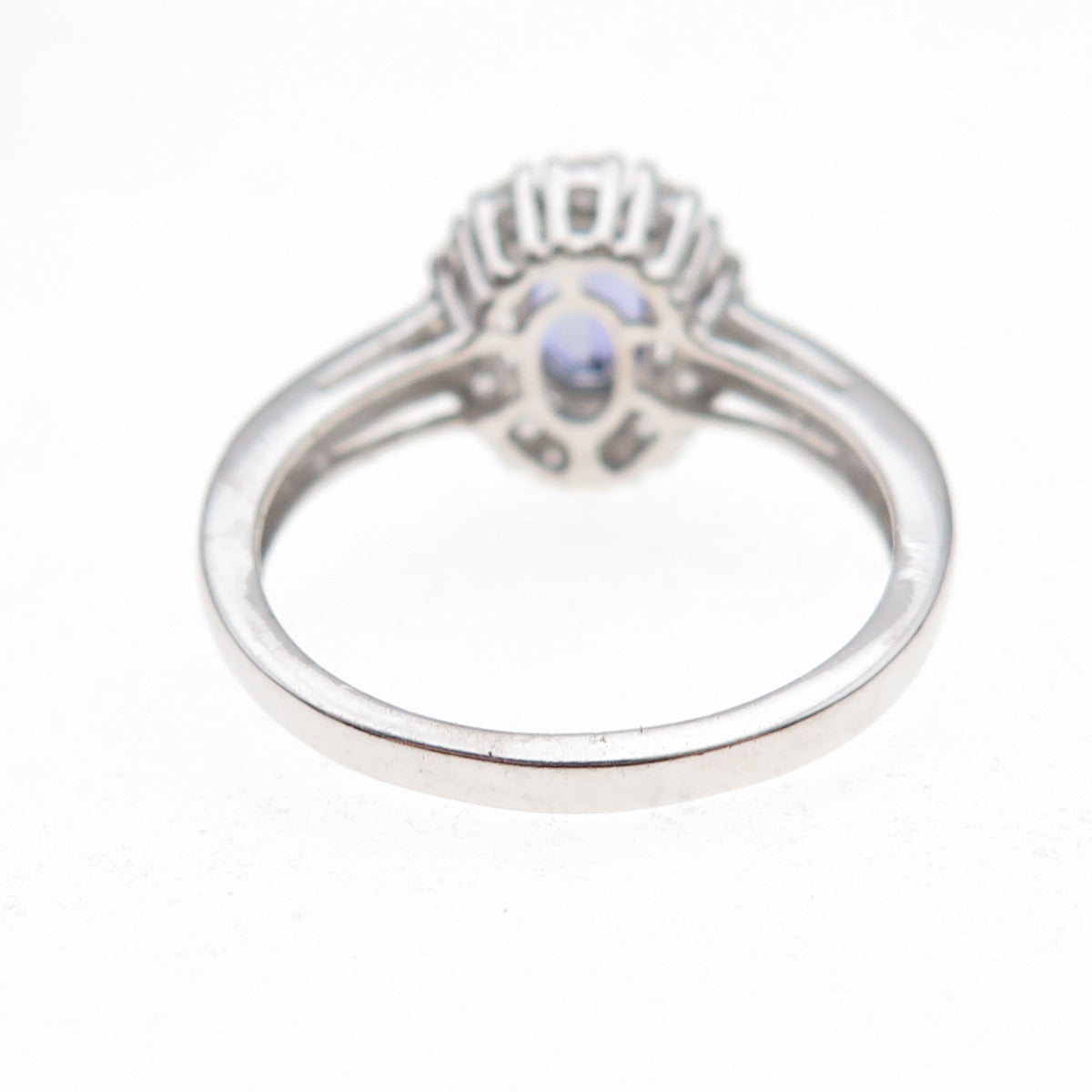 Chuck Clemency 925 Sterling Silver Real Tanzanite & White Topaz Ring Size 8.25