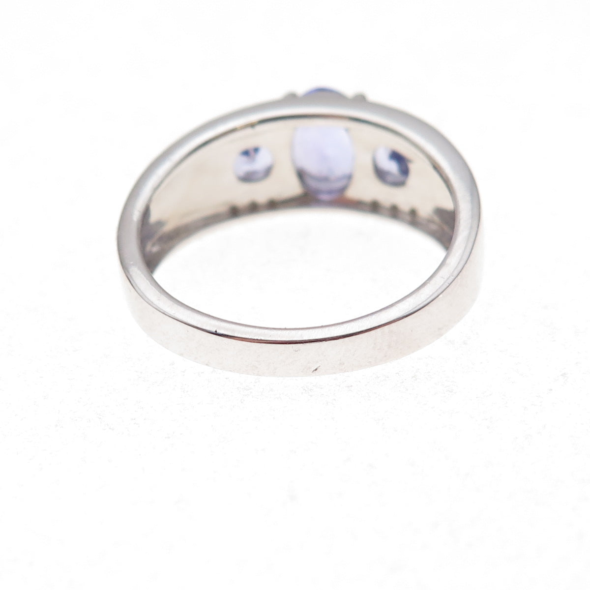 925 Sterling Silver Real Diamond & Tanzanite Ring Size 8