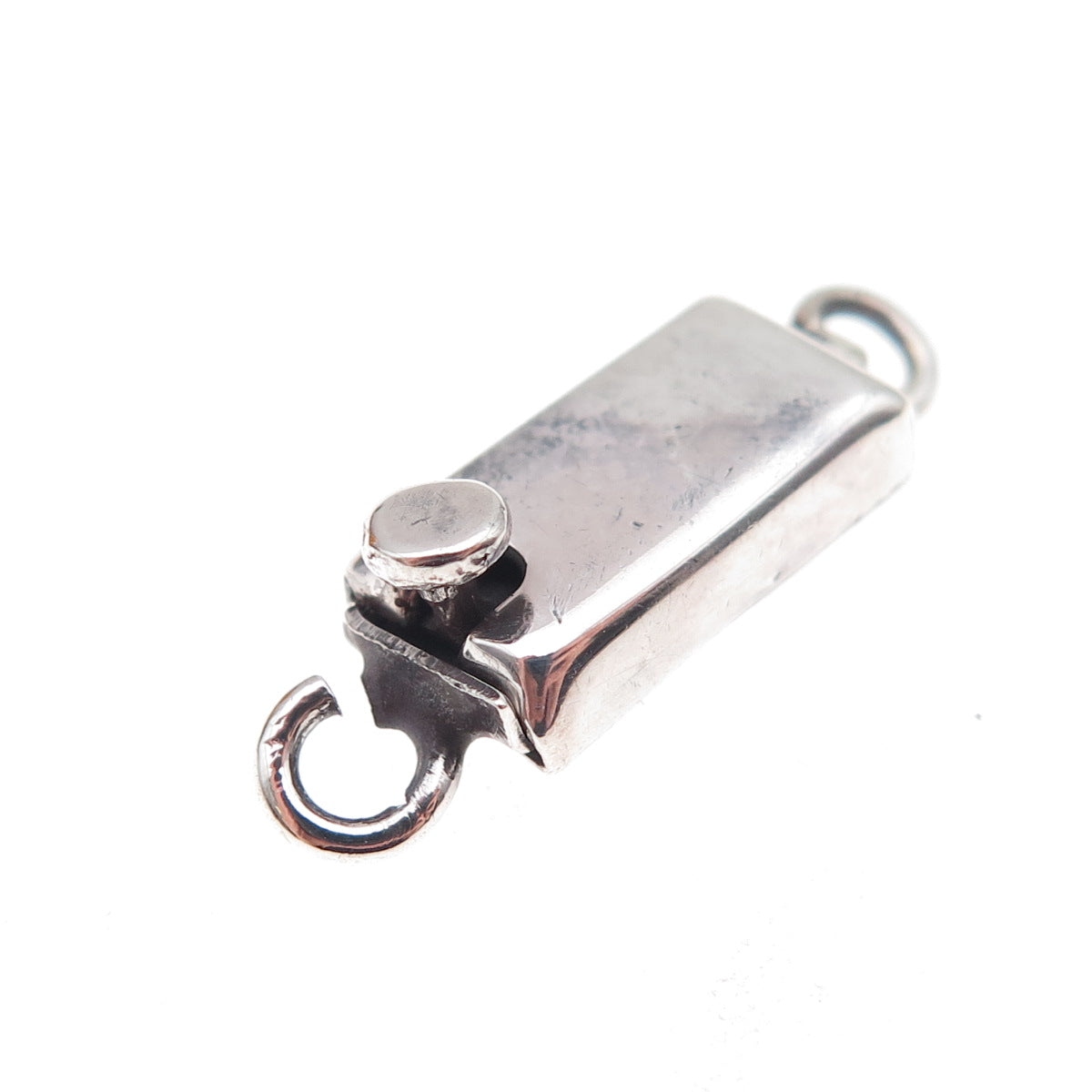 925 Sterling Silver Vintage Mexico Bracelet / Necklace Box Lock Clasp