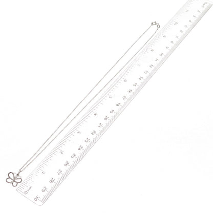 925 Sterling Silver Real Round-Cut Diamond Butterfly Cable Chain Necklace 18"