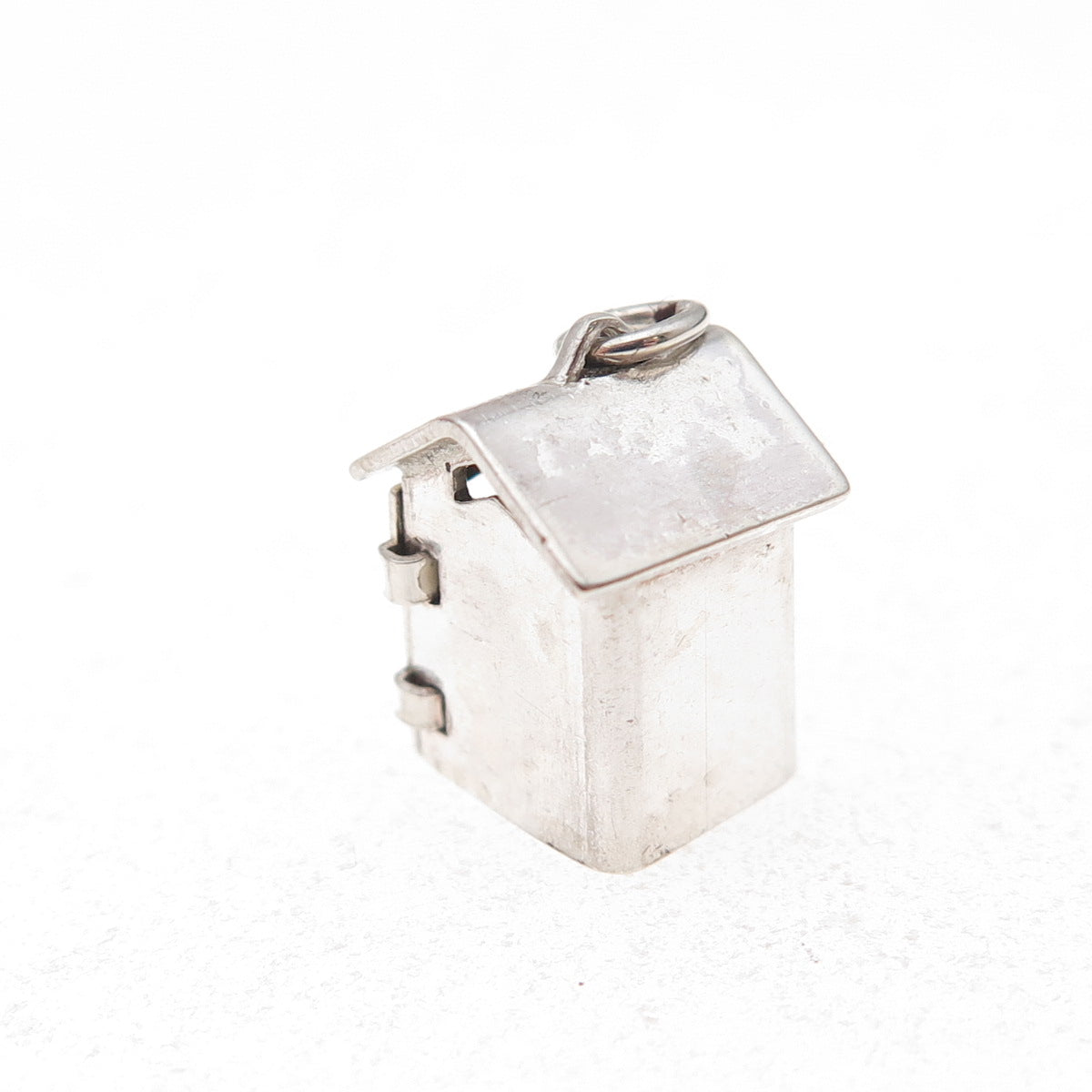 925 Sterling Silver Antique Art Deco Enamel Prison Cell 3D Open Charm Pendant