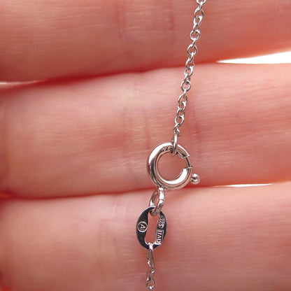 925 Sterling Silver Real Diamond Lucky Number 8 Infinity Chain Necklace 18"