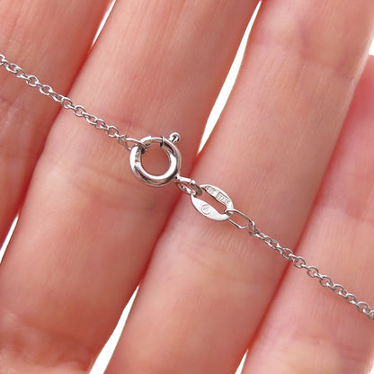 925 Sterling Silver Real Diamond Lucky Number 8 Infinity Chain Necklace 18"
