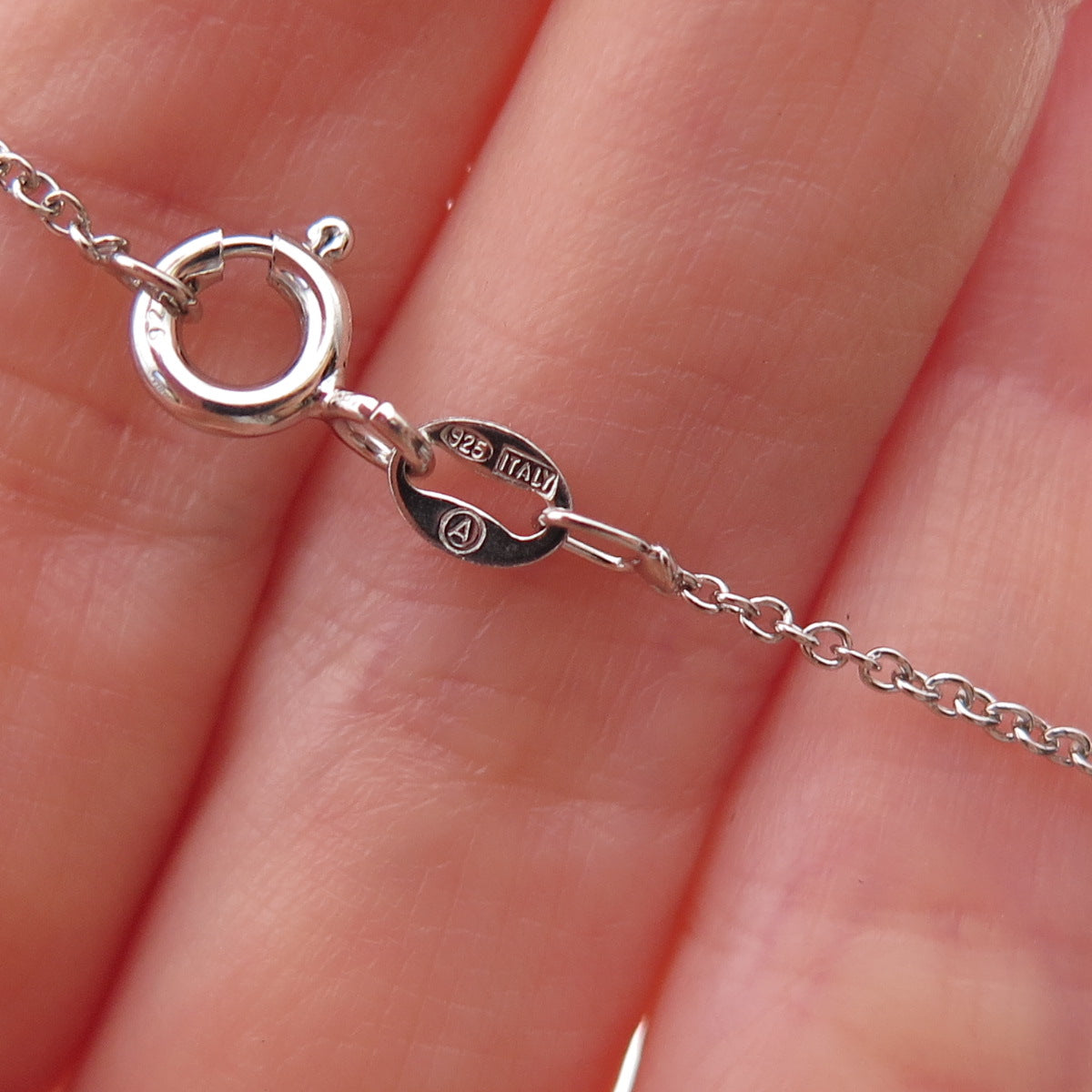 925 Sterling Silver Real Diamond Lucky Number 8 Infinity Chain Necklace 18"