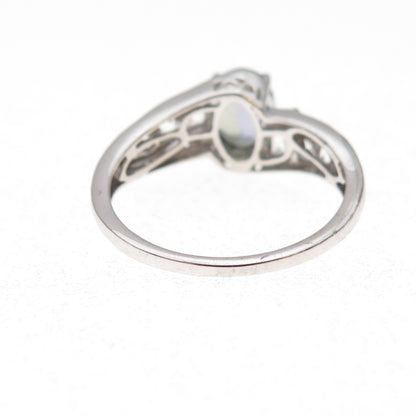 Chuck Clemency 925 Sterling Silver Real Iolite & White Topaz Ring Size 8.25