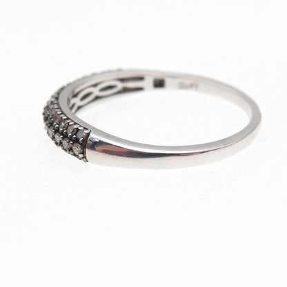 D'Joy 925 Sterling Silver Real Round-Cut Cognac Diamond Ring Size 11