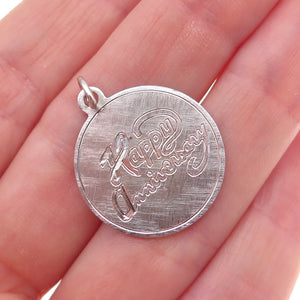 Griffith & Sons 925 Sterling Silver Vintage Happy Anniversary Charm Pendant