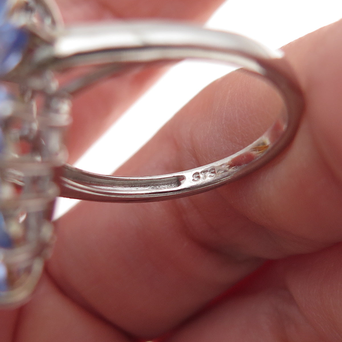 Chuck Clemency 925 Sterling Silver Real Multi-Cut Tanzanite Cluster Ring Size 8