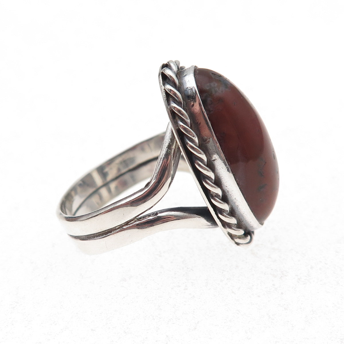 Old Pawn 925 Sterling Silver Vintage Southwestern Agate Tribal Ring Size 7