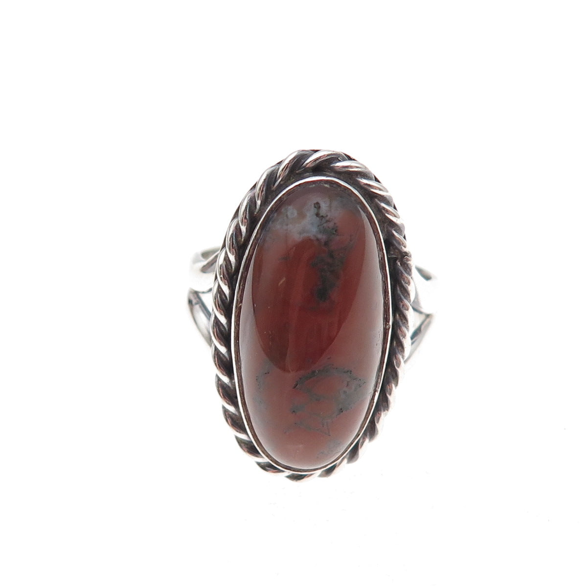 Old Pawn 925 Sterling Silver Vintage Southwestern Agate Tribal Ring Size 7