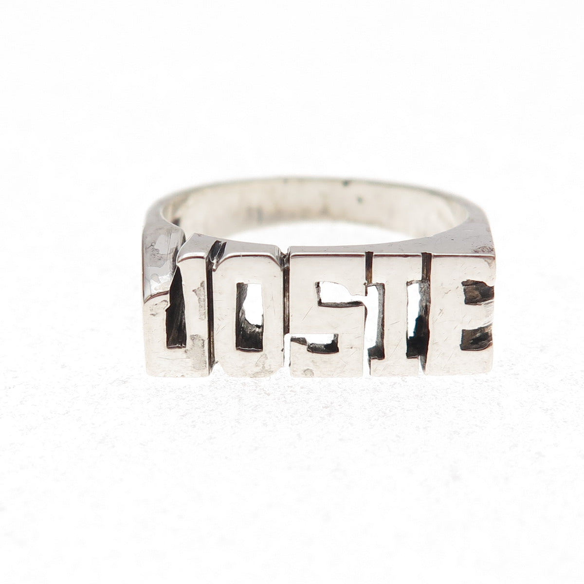 Laredo 925 Sterling Silver Vintage Josie Name Oxidized Ring Size 6.5