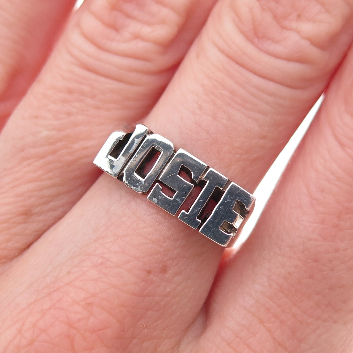 Laredo 925 Sterling Silver Vintage Josie Name Oxidized Ring Size 6.5