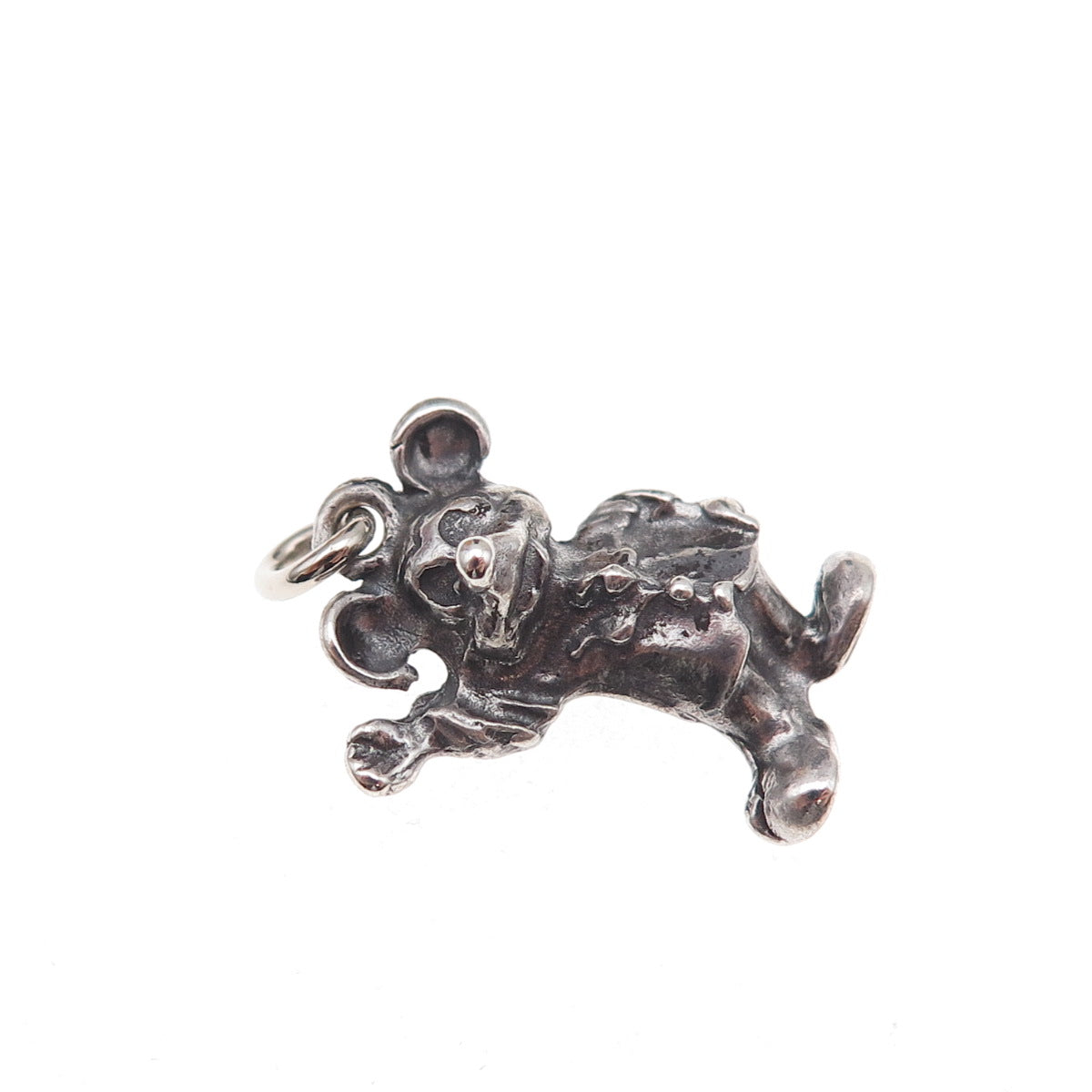 925 Sterling Silver Vintage Mickey Mouse Oxidized 3D Charm Pendant