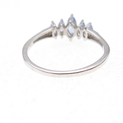 Chuck Clemency 925 Sterling Silver Real Diamond & Tanzanite Ring Size 8.25