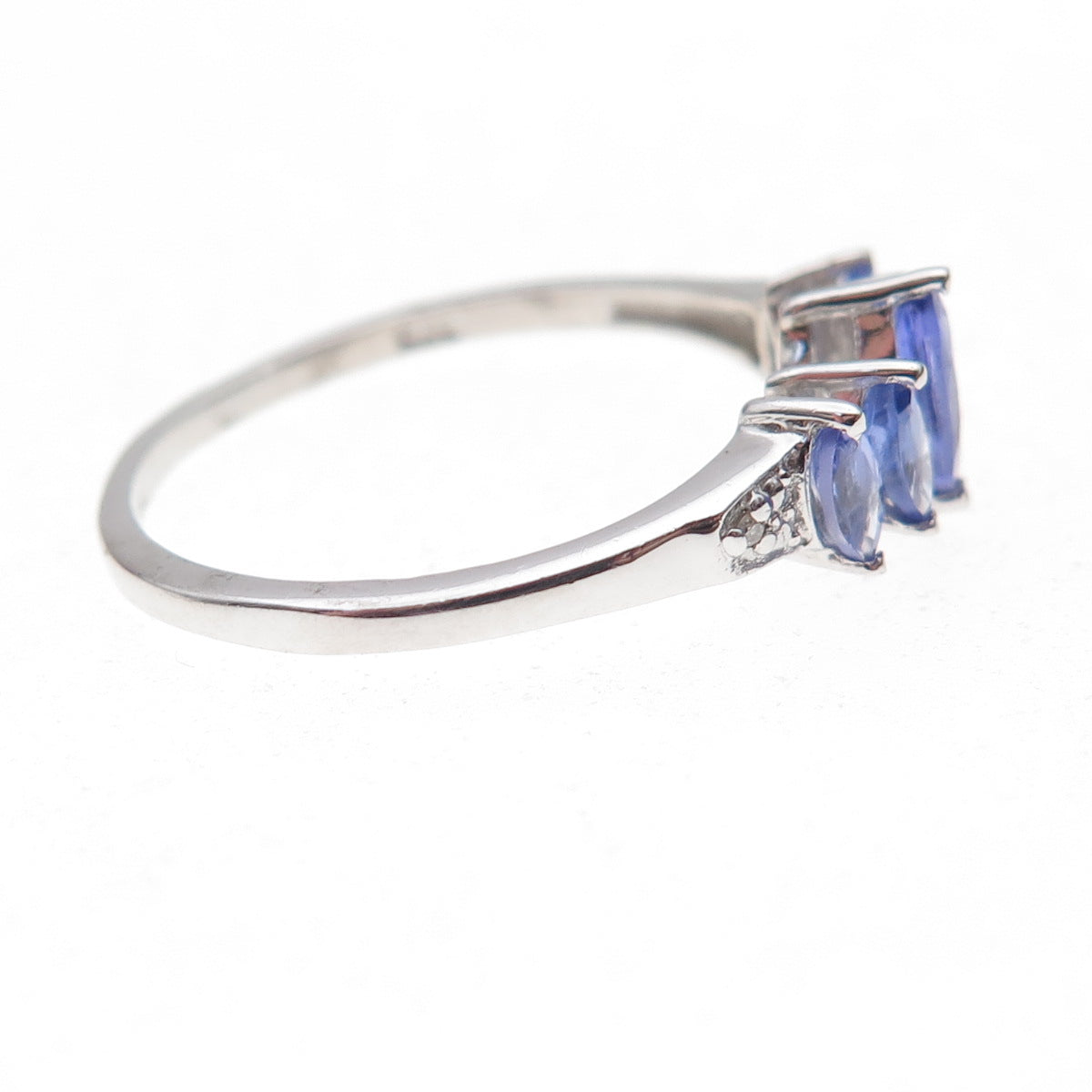 Chuck Clemency 925 Sterling Silver Real Diamond & Tanzanite Ring Size 8.25
