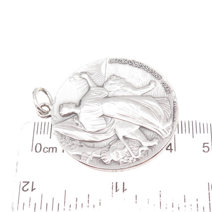 925 Sterling Vintage Spain King Alfonso XIII & Queen Victoria Medal Pendant