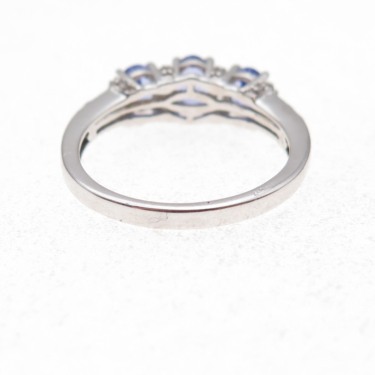 Chuck Clemency 925 Sterling Silver Real Tanzanite & White Topaz Ring Size 8.25