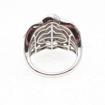 Chuck Clemency 925 Sterling Silver 2-Tone Real Tanzanite Ring Size 8