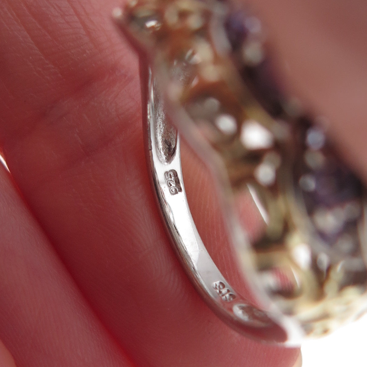 Chuck Clemency 925 Sterling Silver 2-Tone Real Tanzanite Ring Size 8