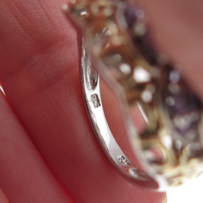 Chuck Clemency 925 Sterling Silver 2-Tone Real Tanzanite Ring Size 8
