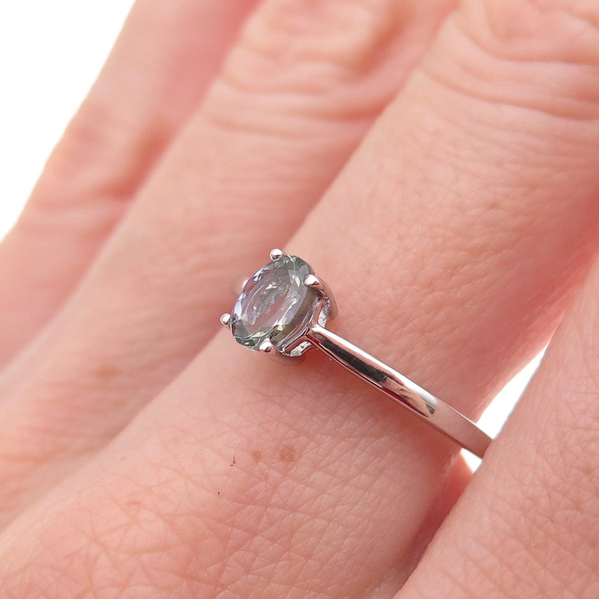 Chuck Clemency 925 Sterling Silver Real Oval-Cut Iolite Ring Size 8