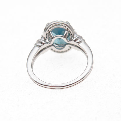 Colleen Lopez 925 Sterling Silver Real London Blue & White Topaz Ring Size 7