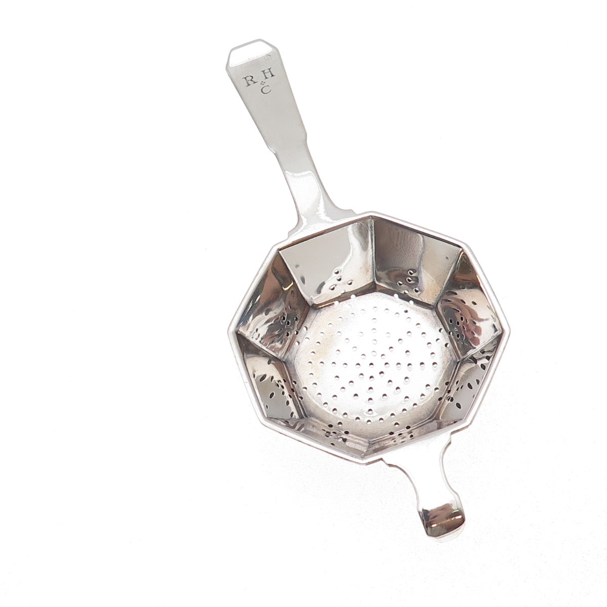 Tiffany & Co. Makers 925 Sterling Antique RHC Mono Over-The-Cup Tea Strainer