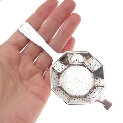 Tiffany & Co. Makers 925 Sterling Antique RHC Mono Over-The-Cup Tea Strainer