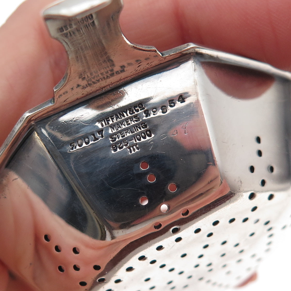 Tiffany & Co. Makers 925 Sterling Antique RHC Mono Over-The-Cup Tea Strainer