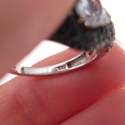 Chuck Clemency 925 Sterling Silver Real Tanzanite & Black Spinel Ring Size 8