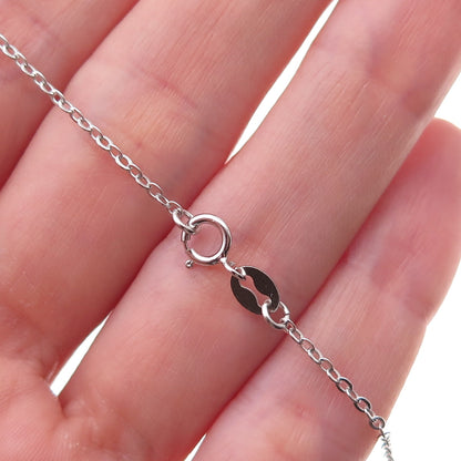 925 Sterling Silver Real Pearl Moonstone Amber & C Z Cable Chain Necklace 18"