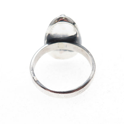 Old Pawn 925 Sterling Silver Vintage Southwestern Turquoise Tribal Ring Size 7.5