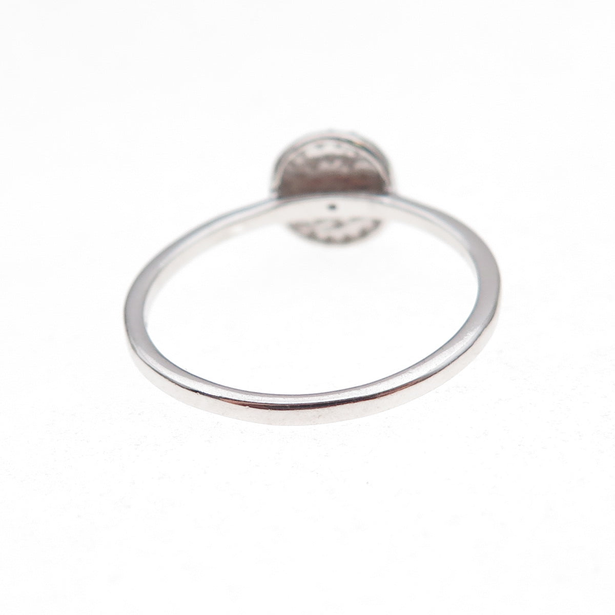 Chuck Clemency 925 Sterling Silver Real Round-Cut Black Diamond Ring Size 8.25