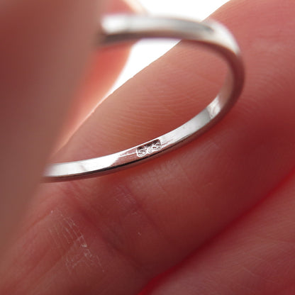 Chuck Clemency 925 Sterling Silver Real Round-Cut Black Diamond Ring Size 8.25