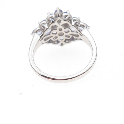 Chuck Clemency 925 Sterling Silver Real Multi-Cut Tanzanite Ring Size 8.25