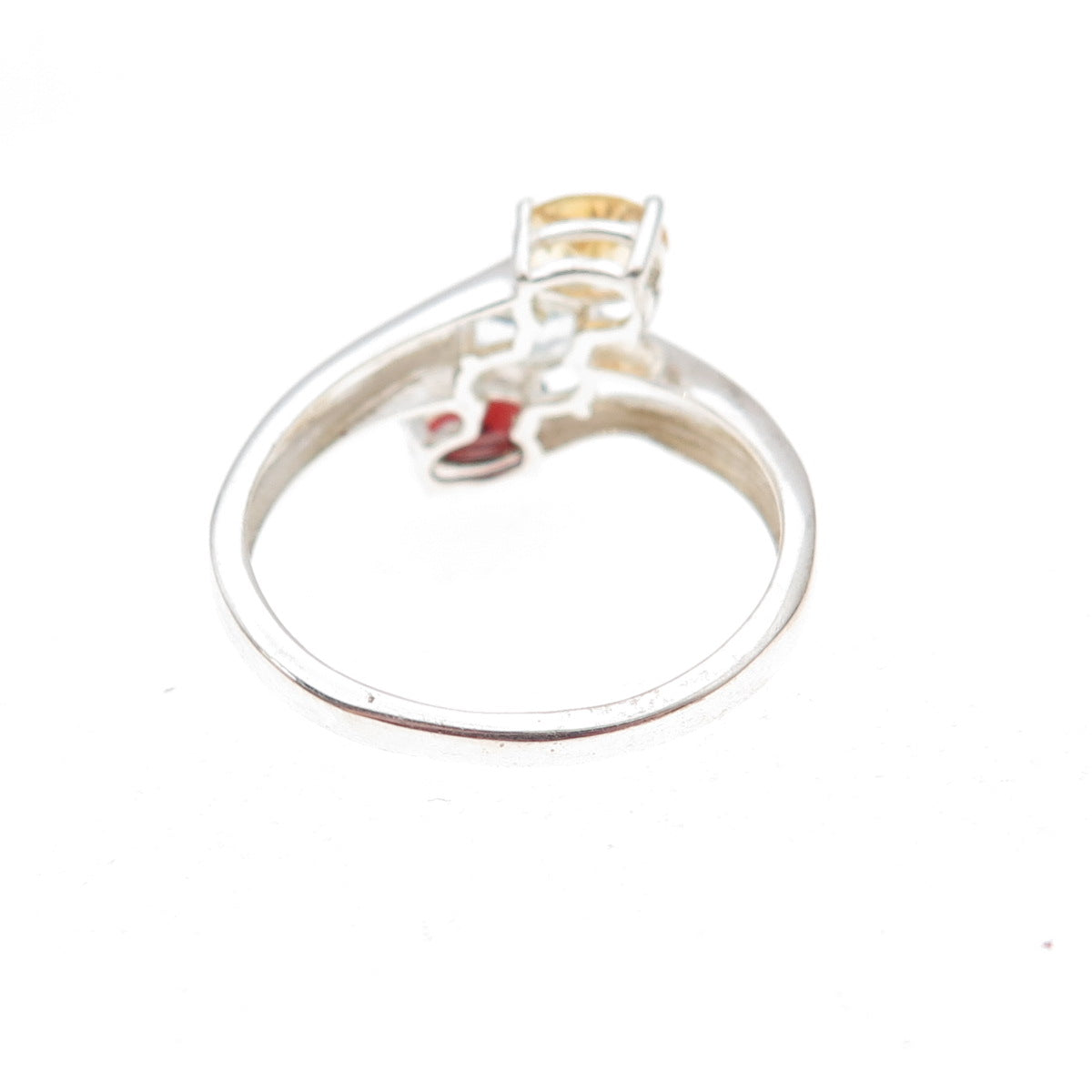 Chuck Clemency 925 Sterling Silver Real Blue Topaz Citrine Garnet Ring Size 8