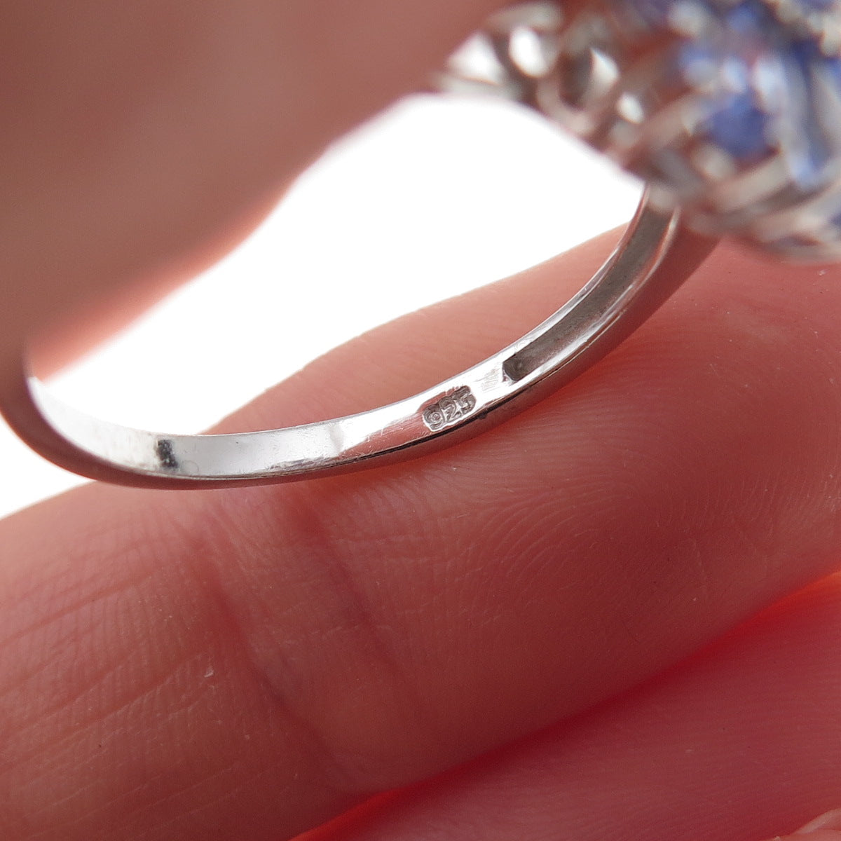 Chuck Clemency 925 Sterling Silver Real Tanzanite Cluster Ring Size 9.75