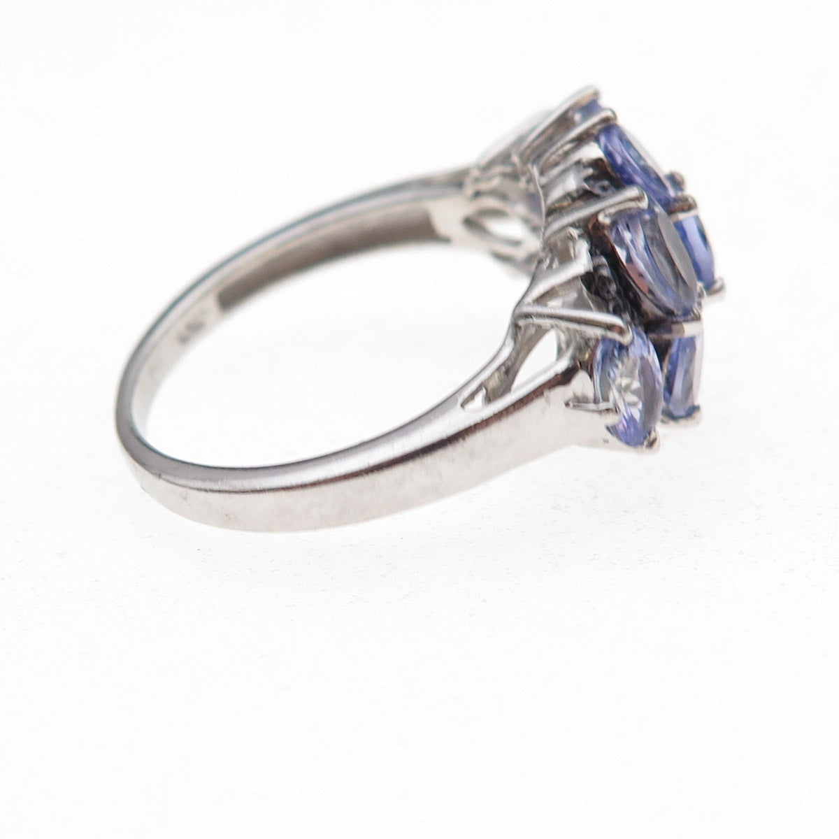 Chuck Clemency 925 Sterling Silver Real Blue Diamond & Tanzanite Ring Size 8