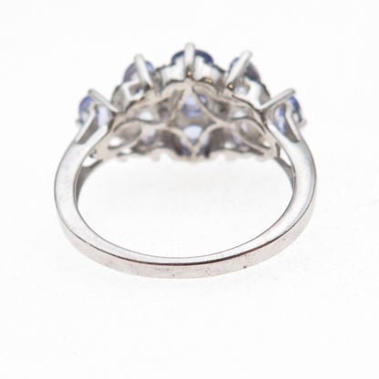 Chuck Clemency 925 Sterling Silver Real Blue Diamond & Tanzanite Ring Size 8
