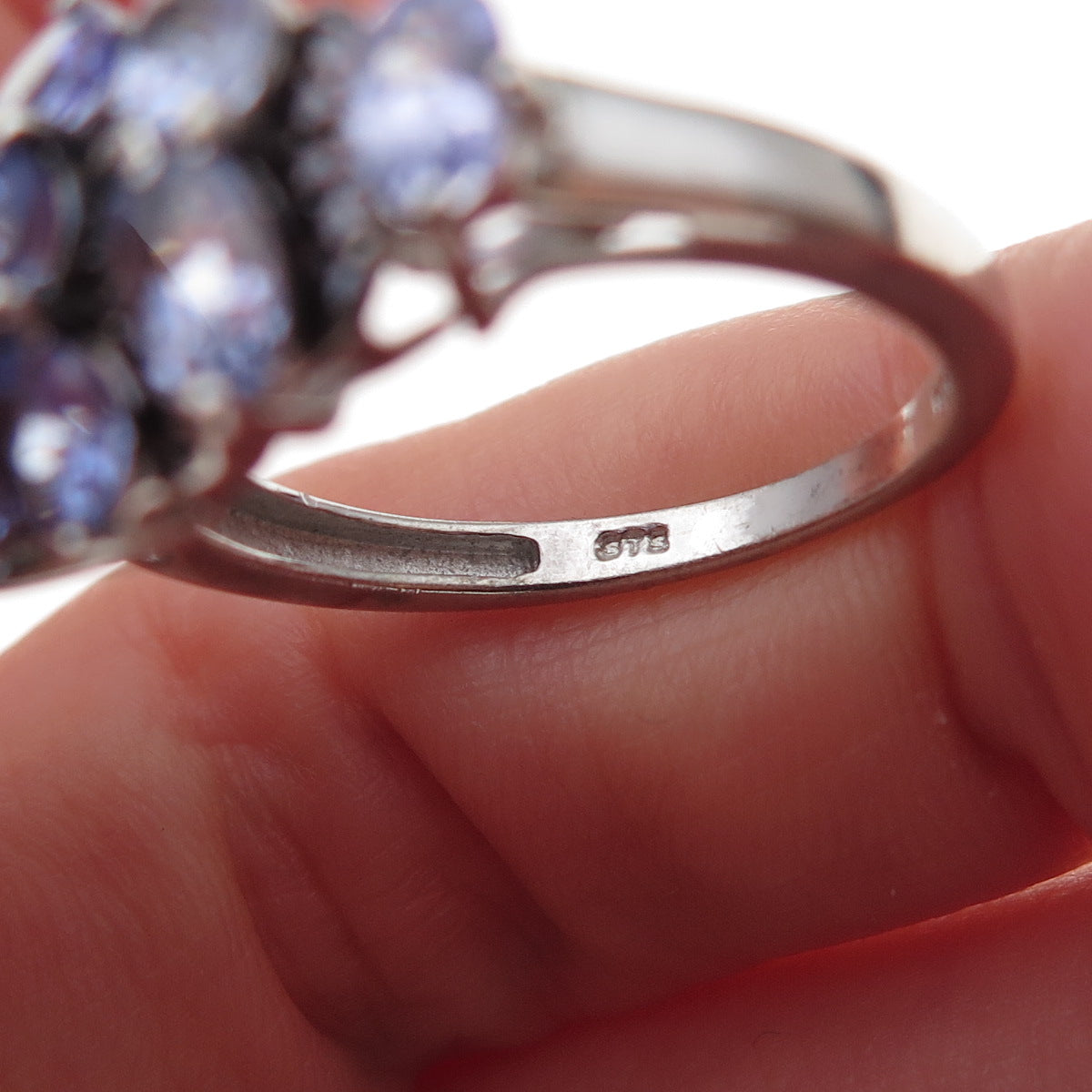 Chuck Clemency 925 Sterling Silver Real Blue Diamond & Tanzanite Ring Size 8