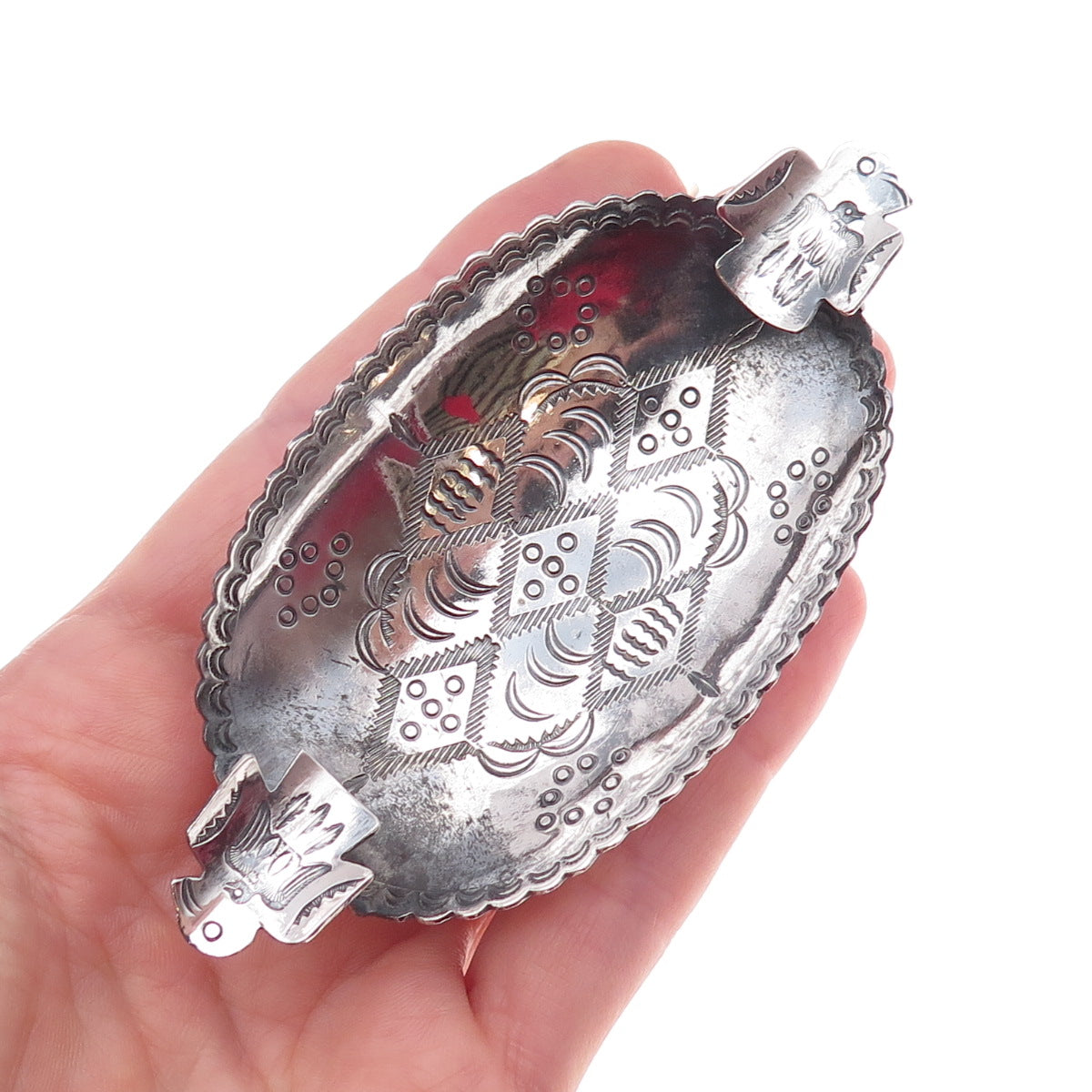 Old Pawn 925 Sterling Silver Vintage Southwestern Thunderbird Cigarette Ashtray