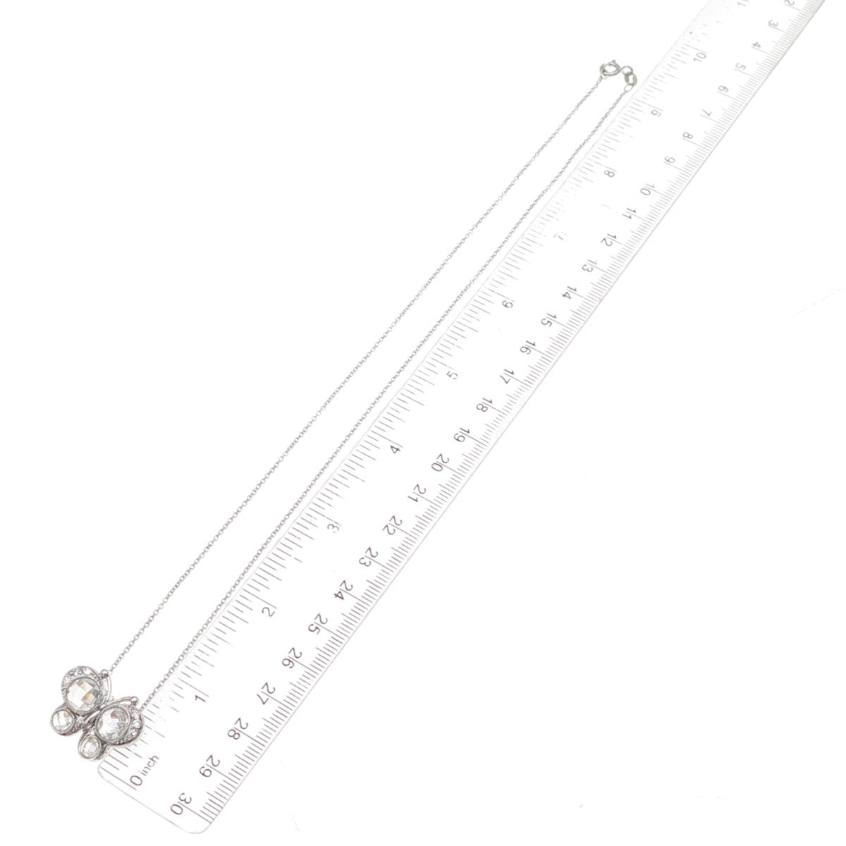 925 Sterling Silver Round-Cut C Z Butterfly Cable Chain Necklace 18"
