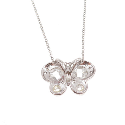925 Sterling Silver Round-Cut C Z Butterfly Cable Chain Necklace 18"