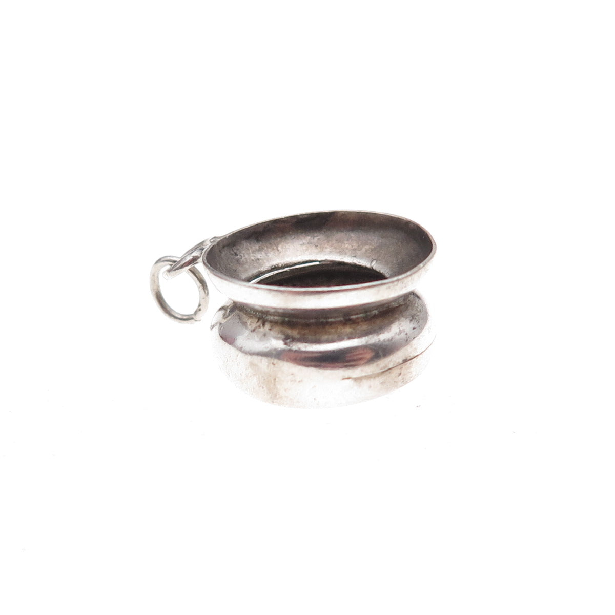 925 Sterling Silver Antique Art Deco Chamber Pot Oxidized 3D Charm Pendant
