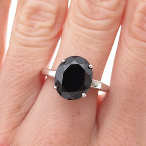 Chuck Clemency 925 Sterling Silver Vintage Real Black Spinel Ring Size 7