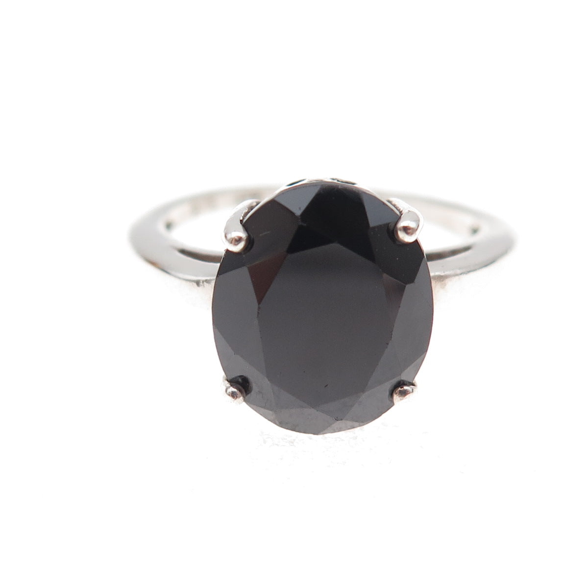Chuck Clemency 925 Sterling Silver Vintage Real Black Spinel Ring Size 7