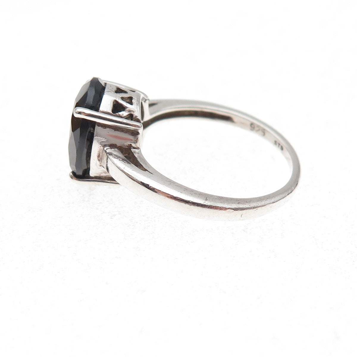 Chuck Clemency 925 Sterling Silver Vintage Real Black Spinel Ring Size 7