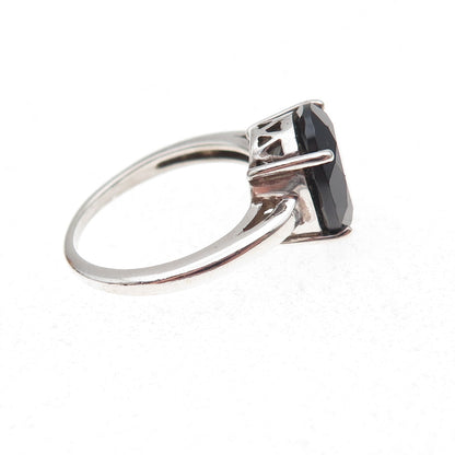 Chuck Clemency 925 Sterling Silver Vintage Real Black Spinel Ring Size 7
