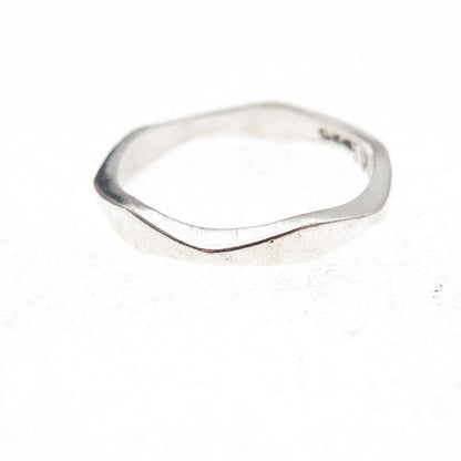 925 Sterling Silver Vintage Modernist Stackable Band Ring Size 7